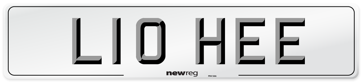 L10 HEE Number Plate from New Reg